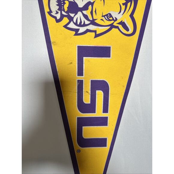 LSU TIGERS SEC 12X30 FOOTBALL VINTAGE NCAA PENNANT Made In USA - Picture 3 of 5